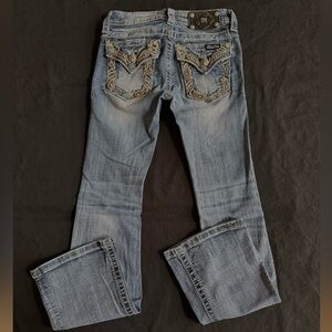 Miss Me Light Blue Boot Cut Jeans with Embellished Pockets